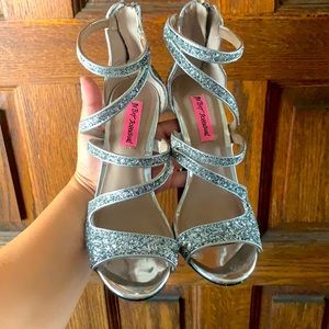 HOLIDAY - Silver Glitter High Heels (Izzy) - Betsey Johnson